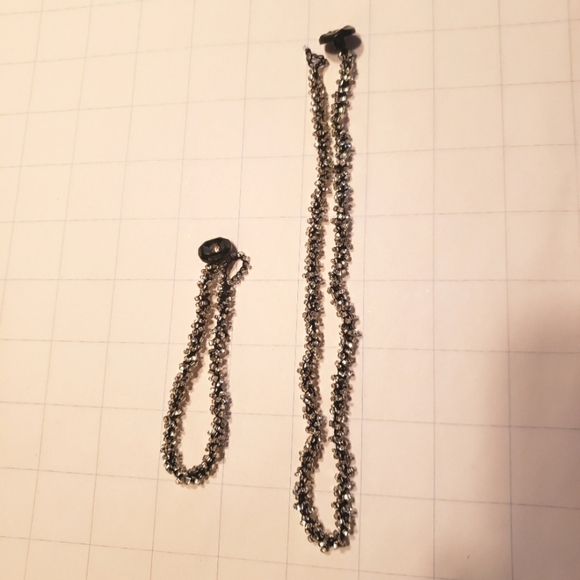 HAND CRAFTED "Hollywood" Bead Crochet Necklace and Bracelet Set - Picture 2 of 5